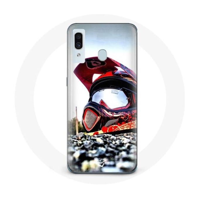 Coque maniacase pour samsung galaxy A30 Casque MotoCross zwart