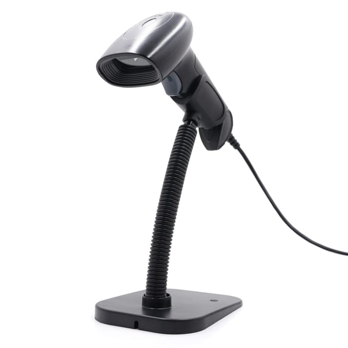 Scanner de codes à barres USB 1D 2D QR, lecteur de codes à barres filaire portable avec Support de Code d'écran noir