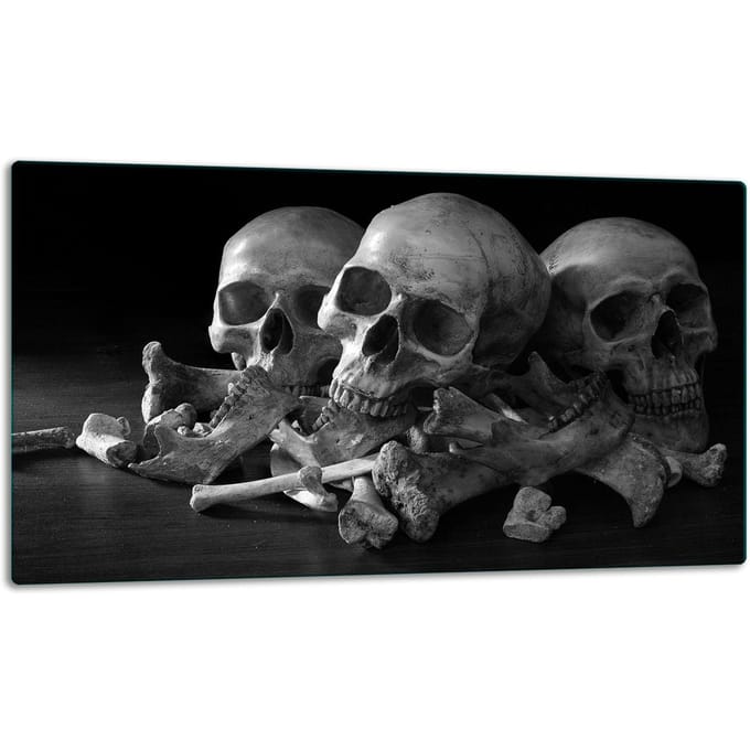 TMK ArtDeko - Glas Snijplank - 52x30 cm - Czaszka