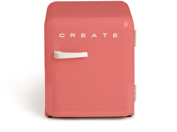 CREATE - Koelkast in retrostijl - Terracotta - Handvat Gebroken wit - FRIDGE RETRO 48L