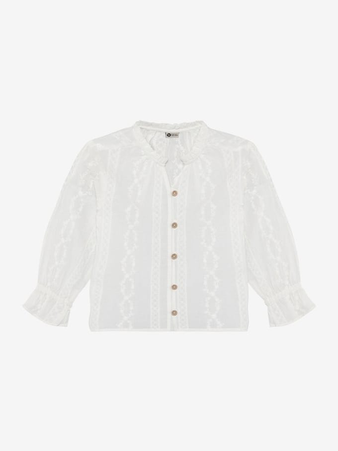 Daily Seven Shirt Longsleeve Fancy - Ecru - Maat 122