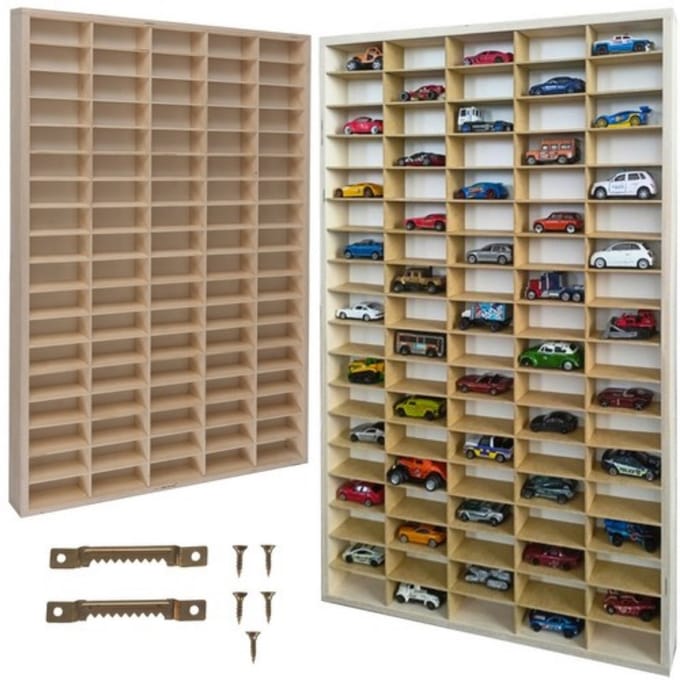 Kruzzel Houten Speelgoedauto Plank - Perfect voor het Organiseren van Speelgoedauto's