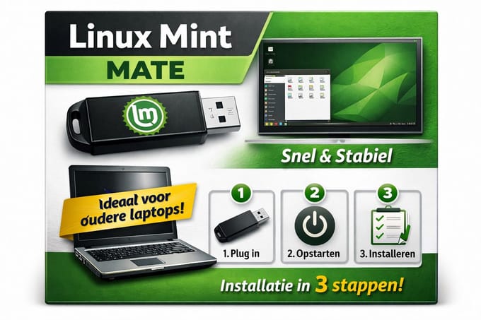 Linux Mint MATE – Complete installatie USB – Snel & stabiel alternatief voor Windows