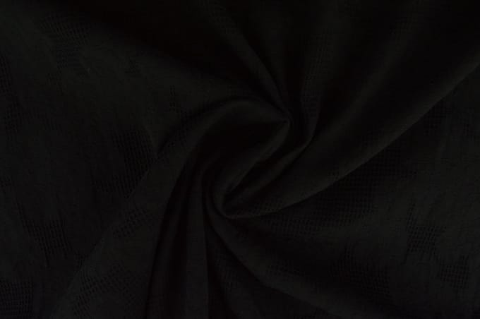 Katoen Jacquard - 150cm breed - Zwart - 30 meter
