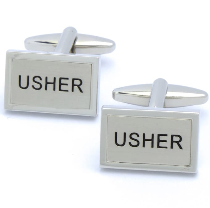 Manchetknopen - Usher Rechthoekig Zilverkleurig