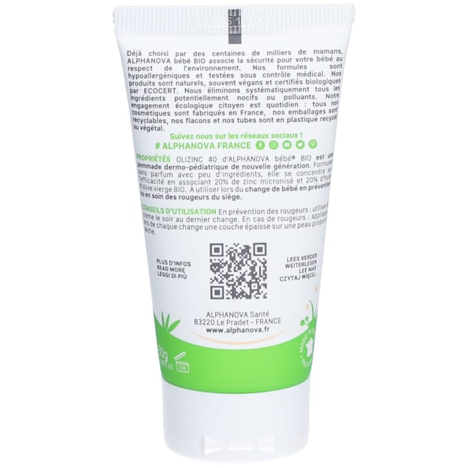 ALPHANOVA Bebe Eryzinc voor Luieruitslag (50 gram)