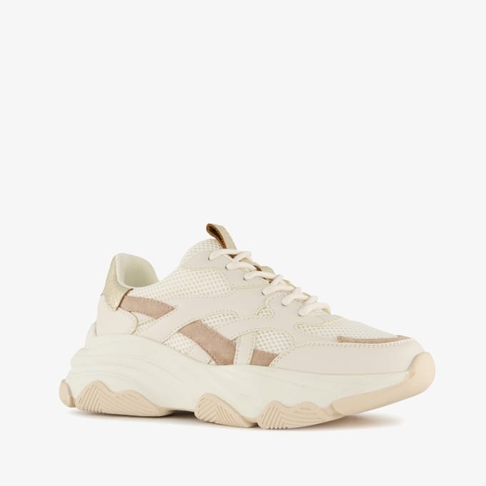 Blue Box dames dad sneakers beige goud - Maat 41 - Uitneembare zool