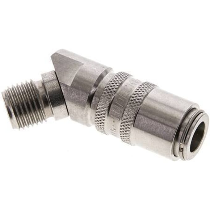 RVS DN 6 Tempereerkoppeling Snelkoppeling G 1/4 inch Buitendraad 45-deg
