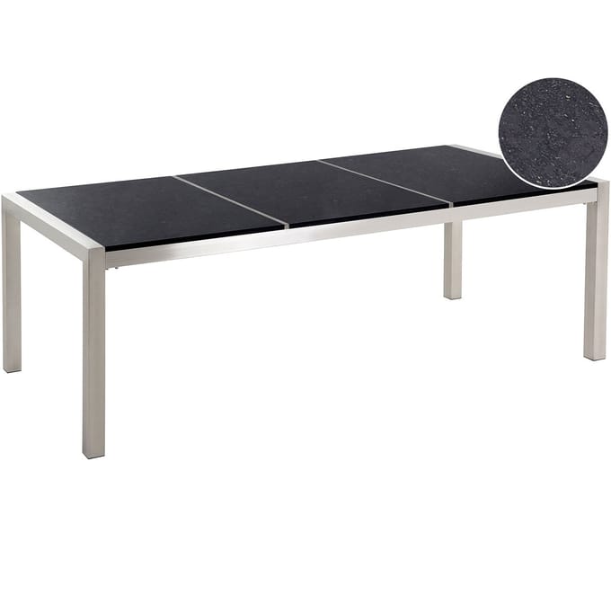 GROSSETO - Tuintafel - Zwart - 100 x 220 cm - Graniet