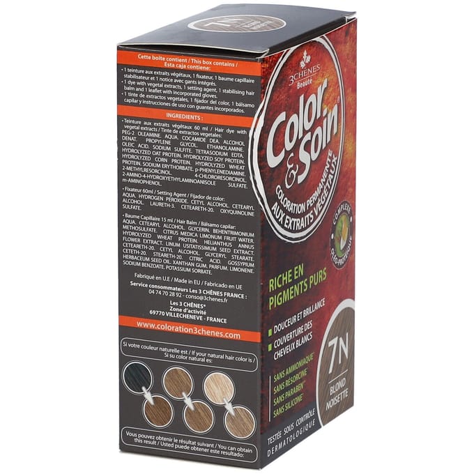 Les 3 Chênes Les 3 Chènes Color & Soin verzorgende haarverf 7N hazelnootblond 135 ml