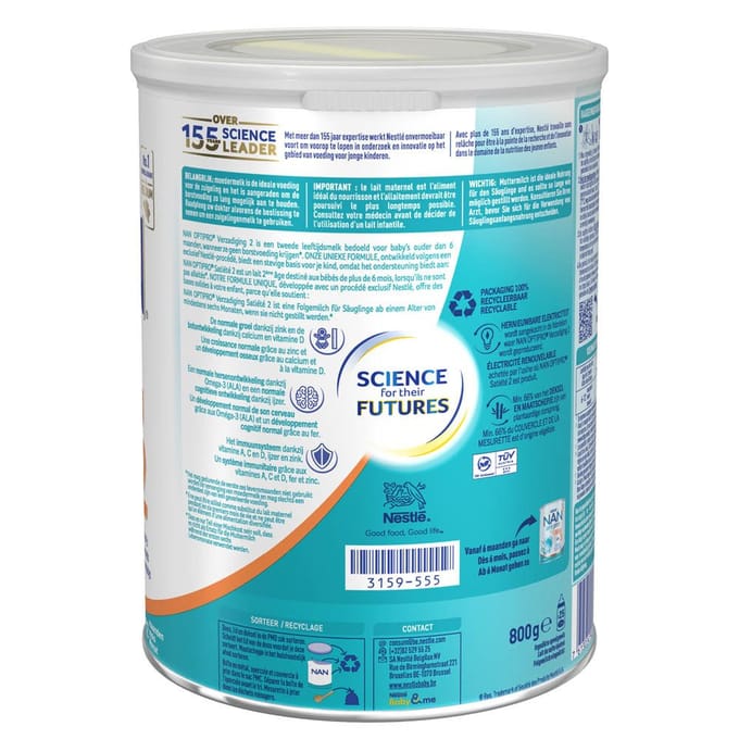 Nan Verzadiging 2 Opvolgmelk Baby 6+ Maanden 800g
