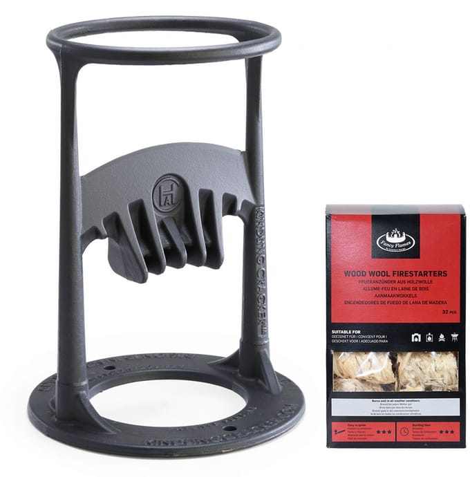 Kindling Cracker + Wokkels Houtklover - Gietijzer - Zwart