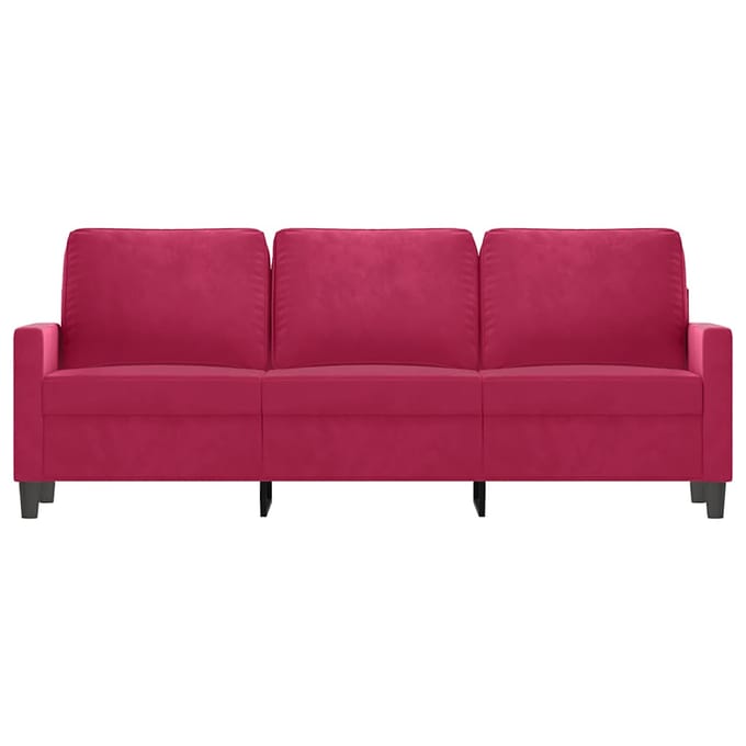 vidaXL - Driezitsbank - 180 - cm - fluweel - wijnrood