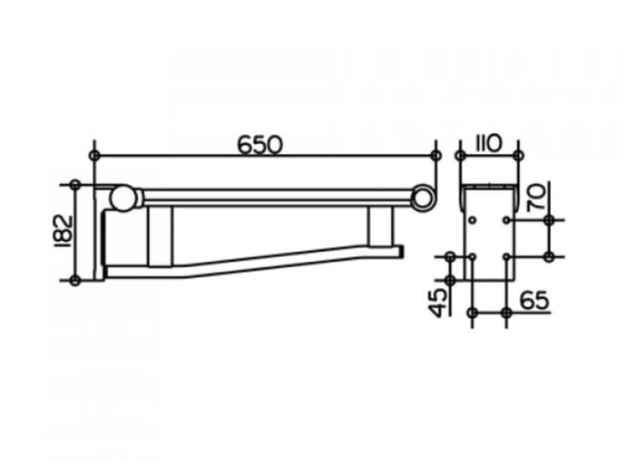KEUCO PLAN Care inklapbare steunbeugel, projectie 650mm, 34902010638