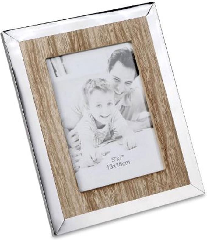 AL - Zilveren/Houten Fotolijst - 10x15 cm