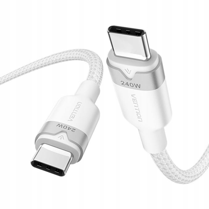 Ventie USB-C naar USB-C Kabel 2.0 PD 240W 1m Wit