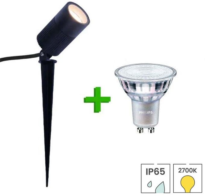 Lybardo - Grondspot Buiten - Tuinspot + Philips LED spot - 3.5W - 2700K