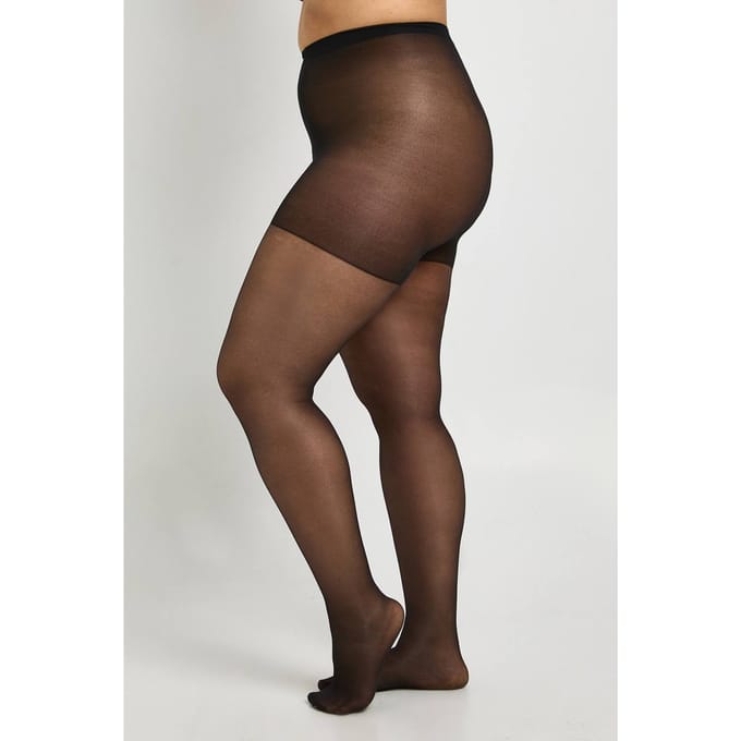 boohoo Dames Plus Shaper Zwart 15 denier 3-pack panty's | Black