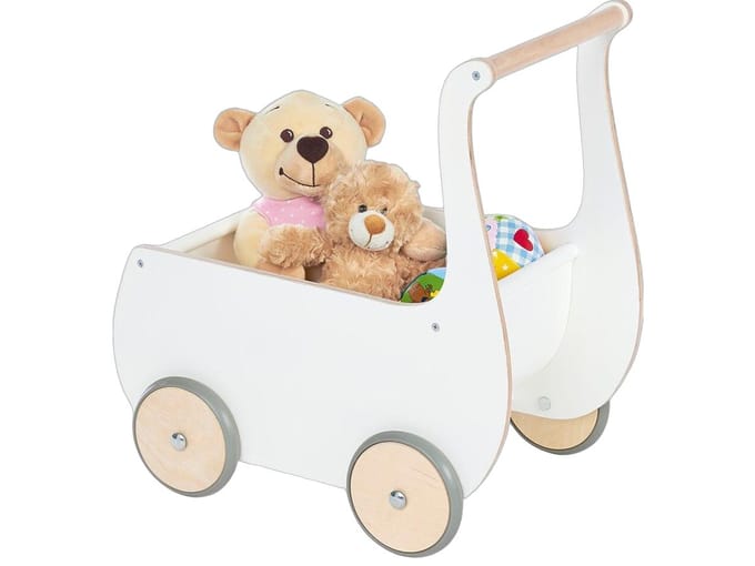 Pinolino Houten Loopwagen Mette Wit - Poppenwagen