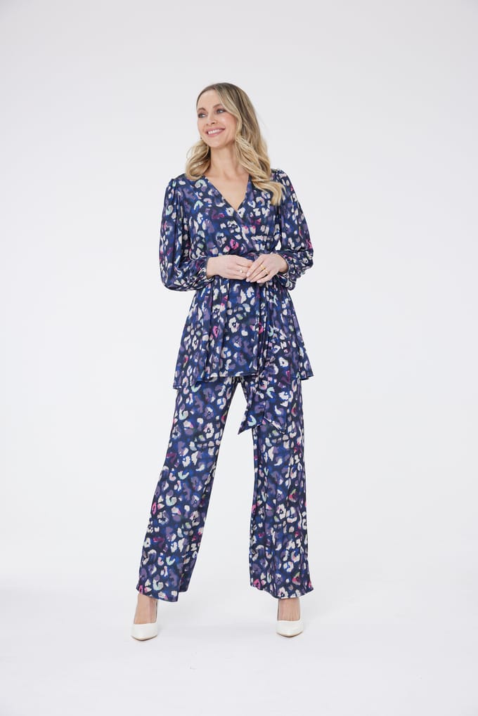Pinky Broek Met Wijde Pijpen - Paars