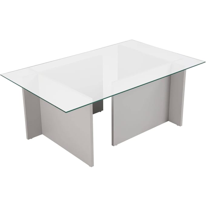Vetrino" glazen salontafel 105 x 65 x 40 cm - Grijs