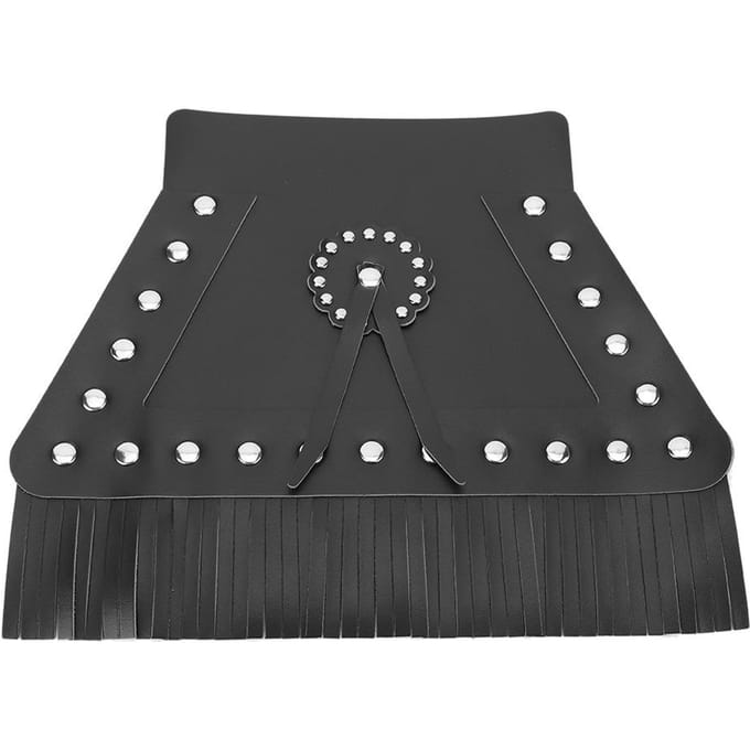 Cache-garde-boue avant universel en cuir à franges pour moto (Noir) black