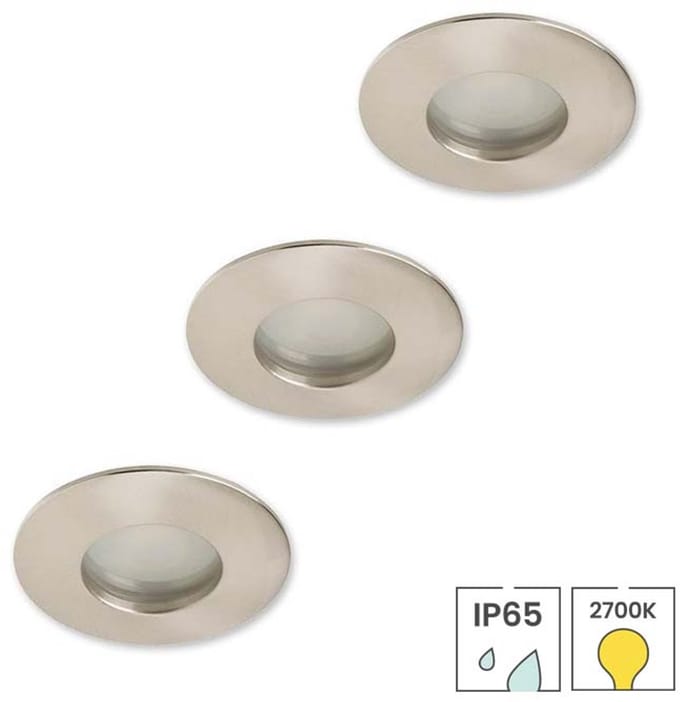 Lybardo - Inbouwspots badkamer 3-pack + Philips LED Spot 3.5W - Warmwit Licht