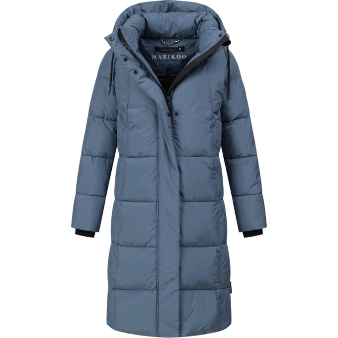 Marikoo dames lange gewatteerde winterjas Tabiaa XVI met capuchon & fleece