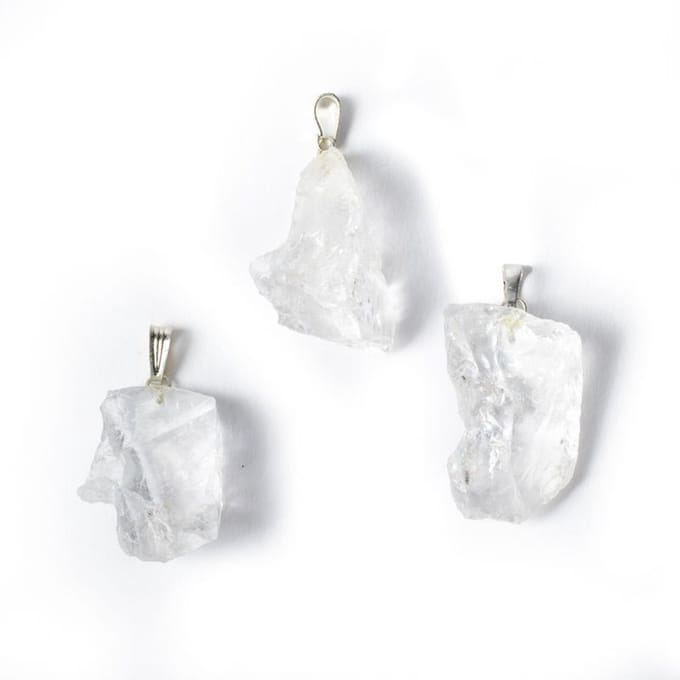 Bergkristal ruw edelsteenhanger - ±3.5cm