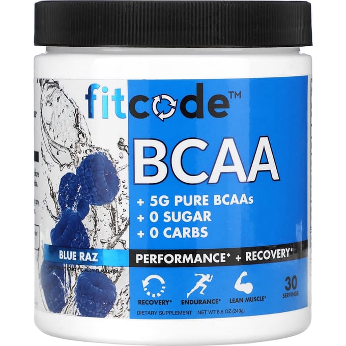 fitcode, BCAA, Saveur Framboise Bleue, 8,5 oz (240g)