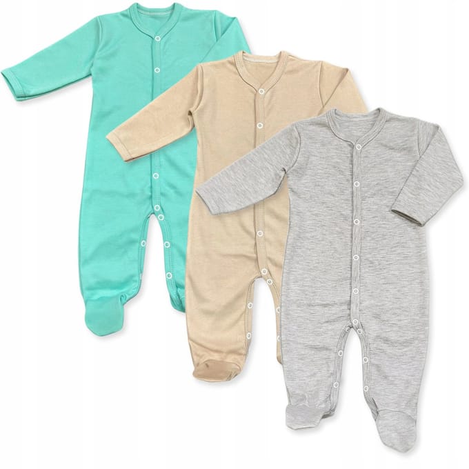 Dartomik - Set van 3 Babyrompertjes - 50 - 100% Katoen - Klassiek Ontwerp