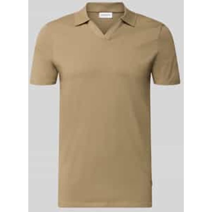 Slim fit Poloshirt met V-hals