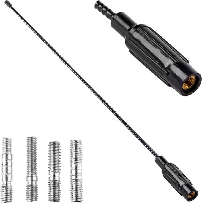 AMiO FM/AM Auto Antenne Mini Universeel met 4 Adapters Zwart (41 cm)