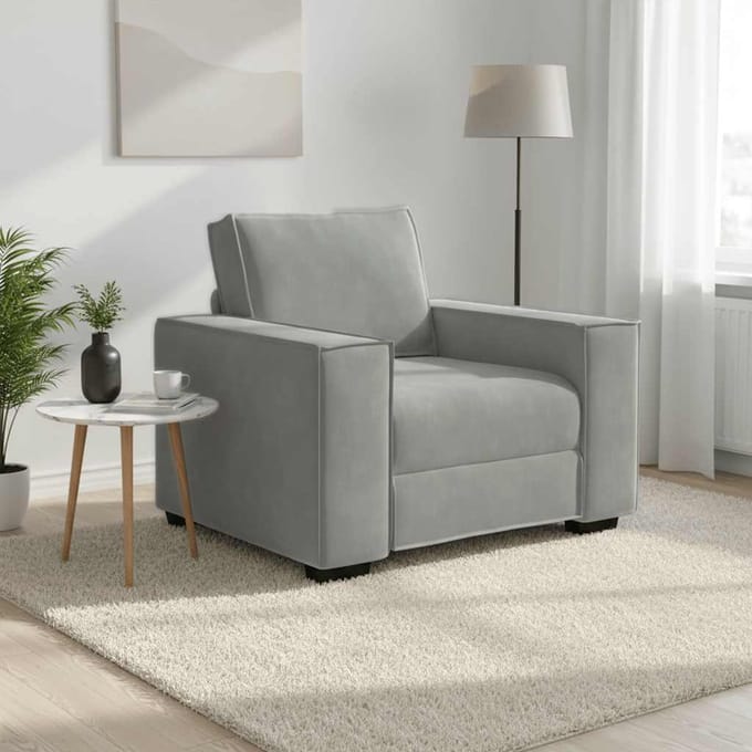 vidaXL - Fauteuil - 100x78x84 - cm - fluweel - lichtgrijs