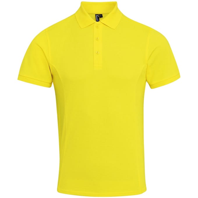 Premier Heren Coolchecker Plus Pique Polo Met CoolPlus (Geel)