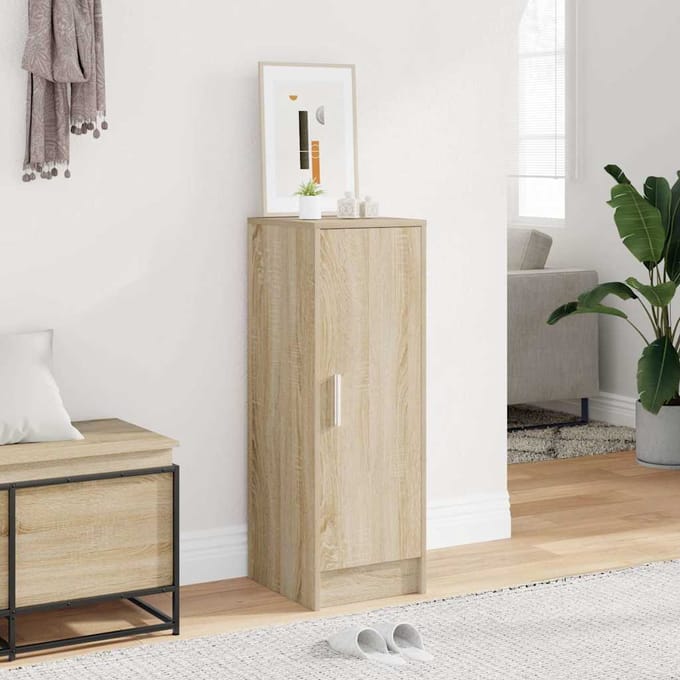 vidaXL - Schoenenkast - 32x35x92 - cm - bewerkt - hout - sonoma - eikenkleurig