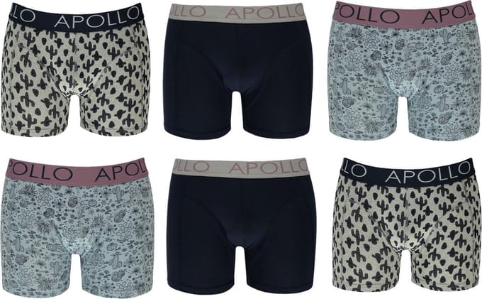 Apollo Katoenen Heren Boxershorts - 6 pack - Maat M