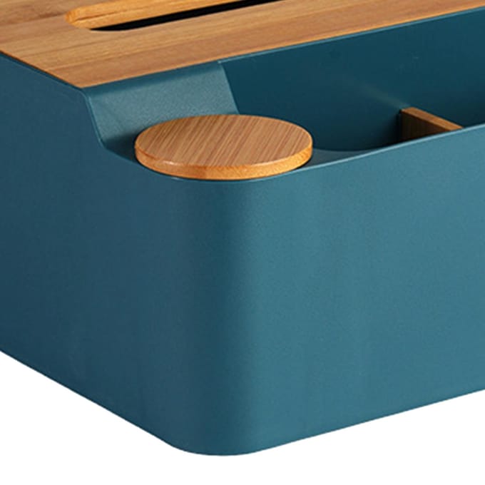 Multifunctionele Tissuebox Plastic Houten Deksel Desktop Tissuebox Organizer voor Woonkamer Slaapkamer