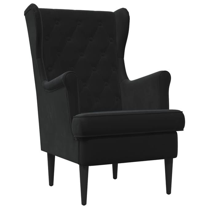 vidaXL - Fauteuil - Zwart - Fluweel