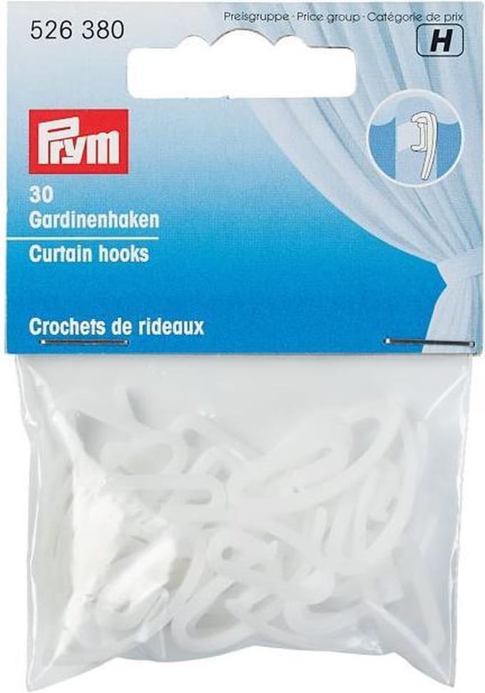 Prym Gordijnhaken - Wit - 30 Stuks - Kunststof