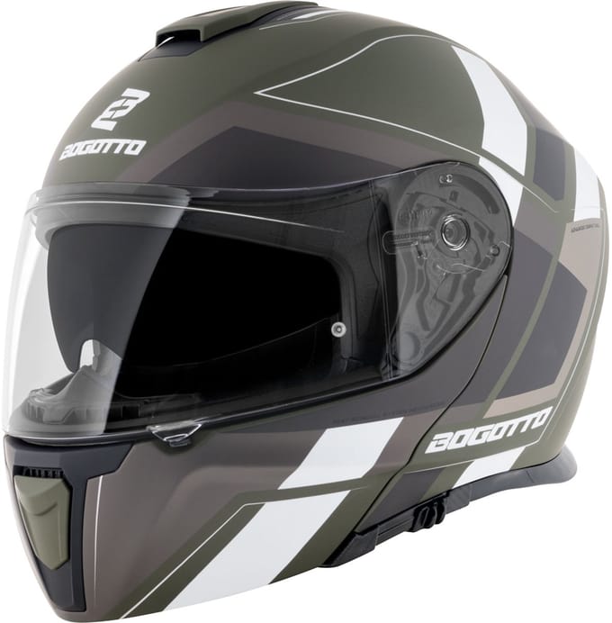 Bogotto FF403 Murata Zwart Groen Wit Systeemhelm - Helm