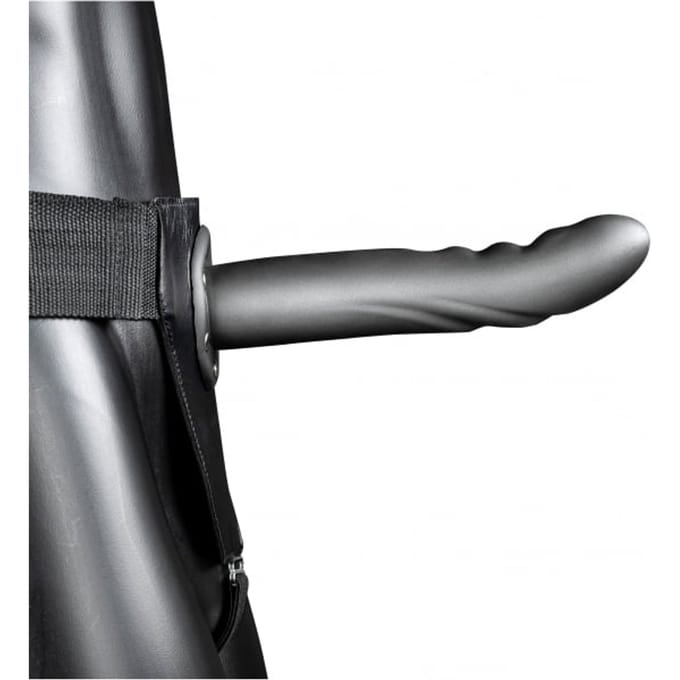 Ouch - Holle Strap-on dildo met ribbels 20 cm - Grijs