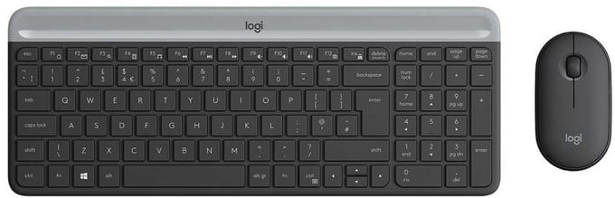 Logitech MK470 Slim Combo - Toetsenbord- en Muisset - QWERTY ES - Draadloos - Grafiet