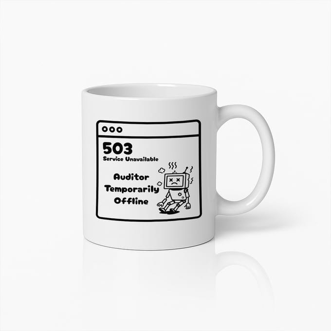 330ml '503 Service Unavailable' Koffiemok – Leuke Robot Ontwerp voor Tech Liefhebbers