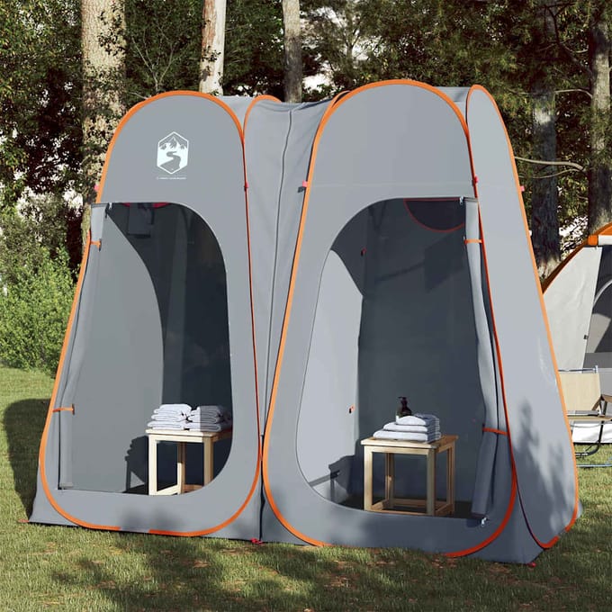 vidaXL - Privacytent - pop-up - waterdich - grijs - en - oranje