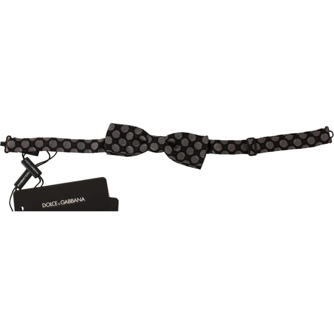 Dolce & Gabbana Bruin Zijde Polka Dot Jacquard Mannen Strik Papillon