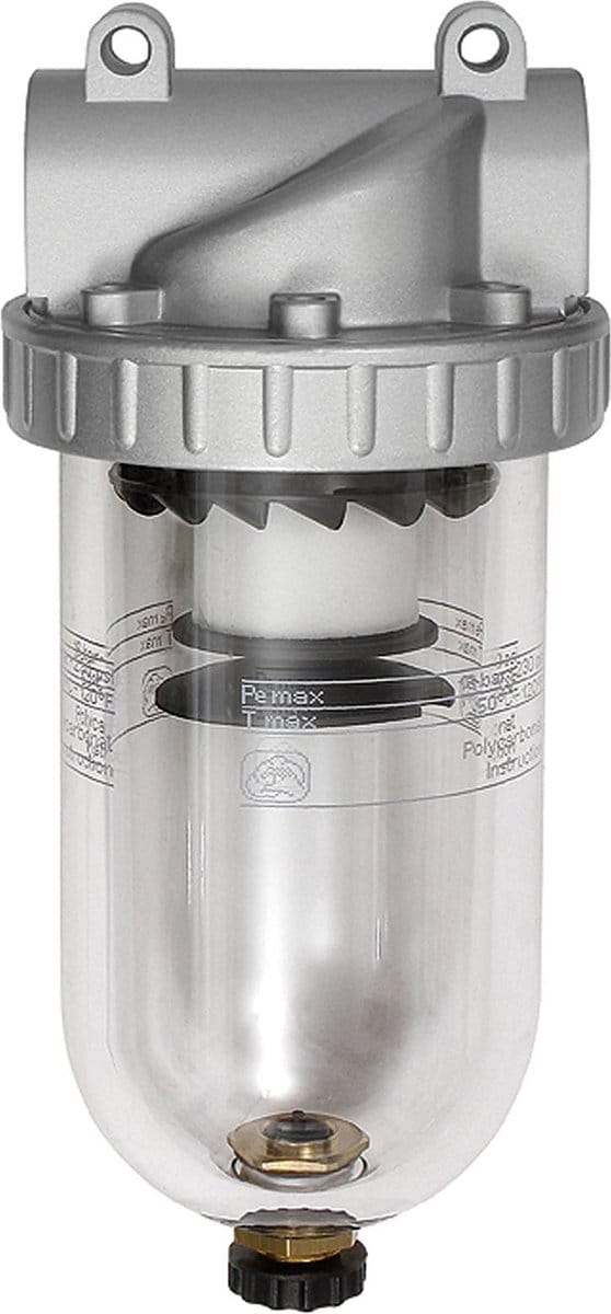 RIEGLER Filter »Standard« - Polycarbonaat Behuizing - 5 µm - Maat 3 - G 1/2 - Max. 16 bar