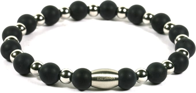 Heren armband staal onyx matte 6mm en 8mm - Ibizamen