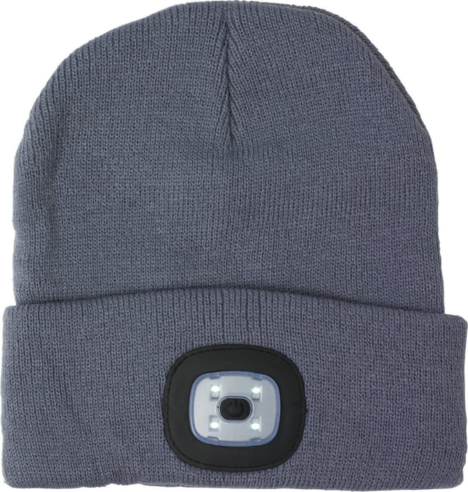 Benson Wintermuts met LED lamp - beanie - grijs - voor volwassenen