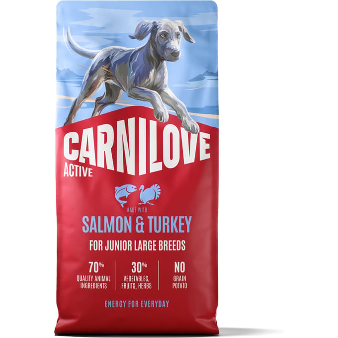 Carnilove Active Dog Dry Made with Salmon & Turkey for Junior Large Breeds 12 kg